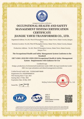 ISO-45001全英文证书